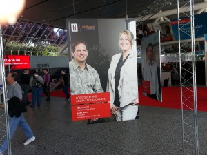 2014 Red hat Innovation Award poster of Amelia and Mark Mata, CEO and President of Hennepin Home Health Care, at the 2014 Red Hat Summit