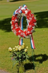 Ceremonial wreath in honor of Gold Star Moms.