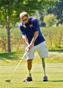 A golf game on the National Day of Golf is a great motivator for a wounded warrior.