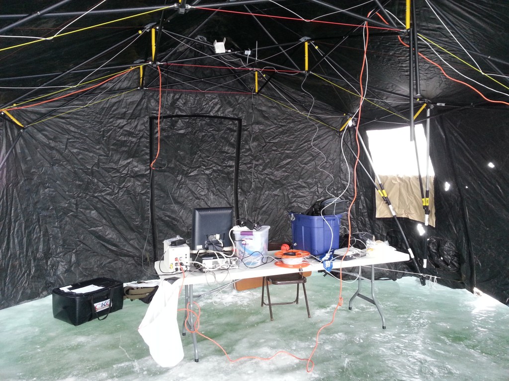 Holes for Heroes 2015 nerve center.  Yup, that floor really is ice.  IT people really do walk on (frozen) water for this event.